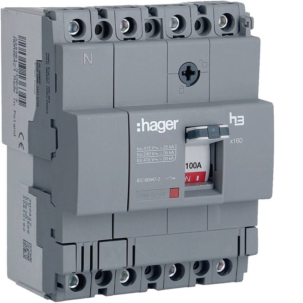 100A 25kA 4P KOMPAKT ŞALTER Hager - 2