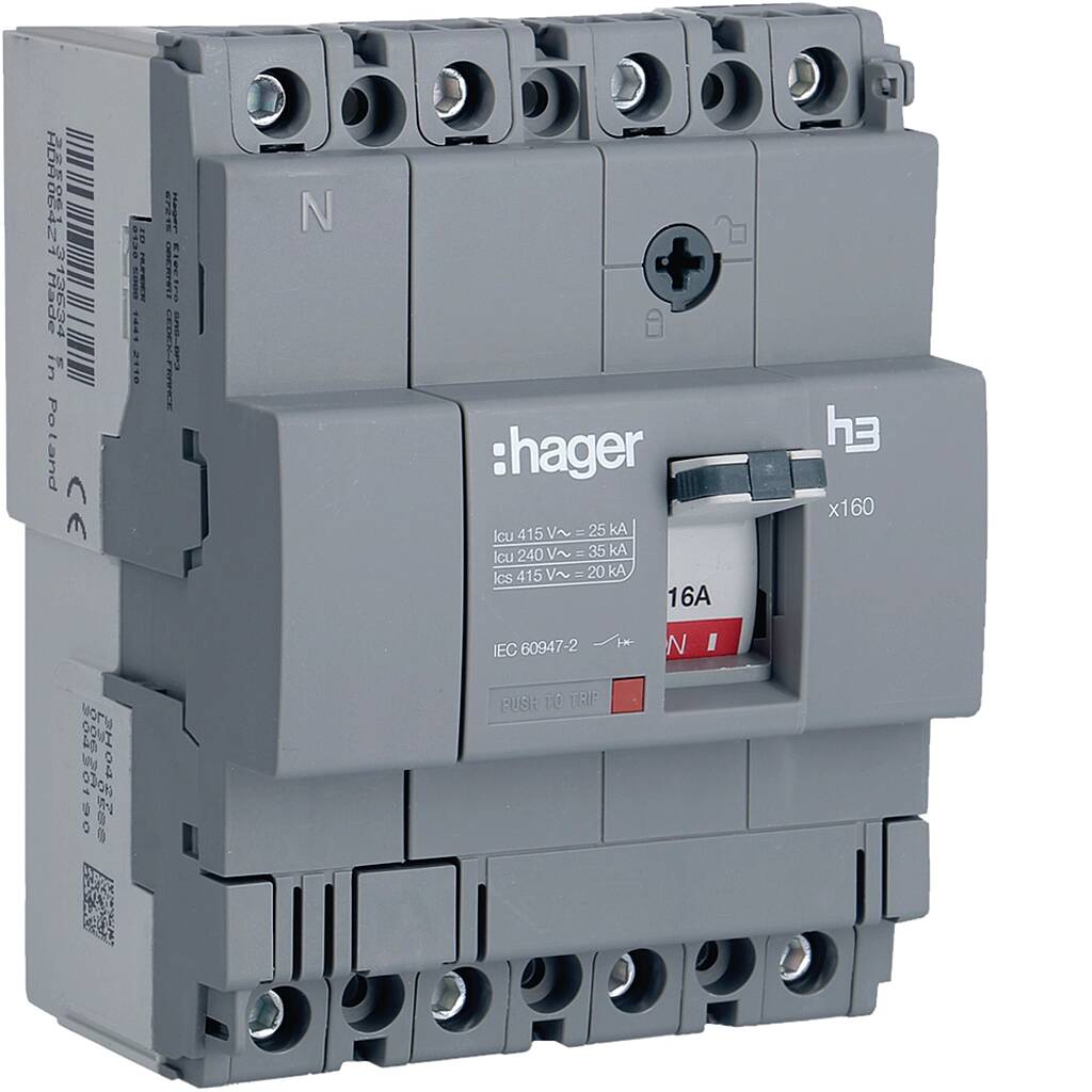 16A 25kA 4P KOMPAKT ŞALTER Hager - 3