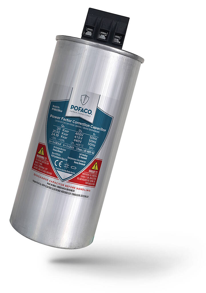 20 KVAR 525V TRİFAZE TÜP KONDANSATÖR Pofaco - 1