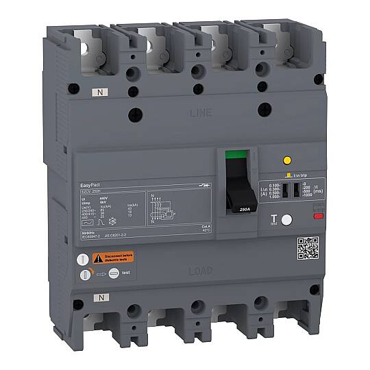 200A 36kA 4P Kaçak Akım Korumalı Termik Manyetik Kompakt ŞalterSCHNEİDER Schneider Electric