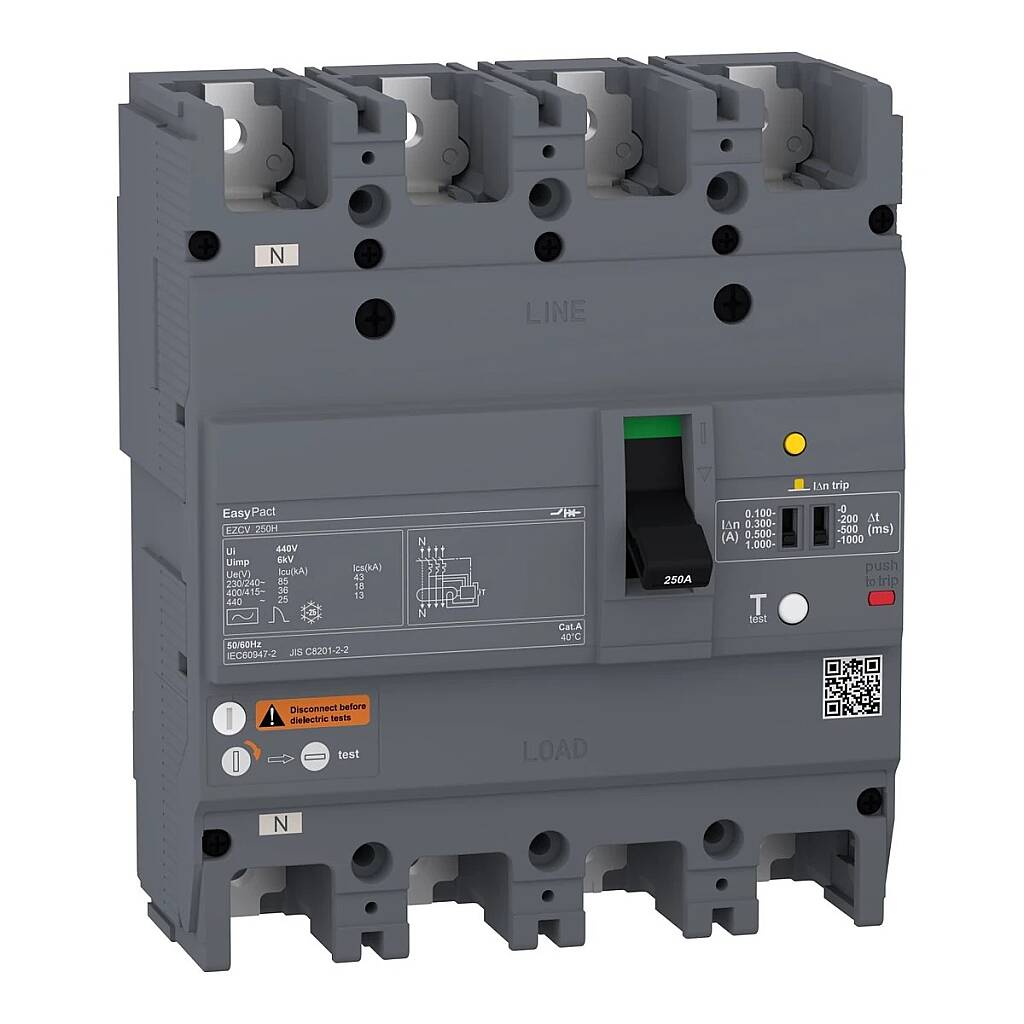 200A 36kA 4P Kaçak Akım Korumalı Termik Manyetik Kompakt ŞalterSCHNEİDER Schneider Electric - 1