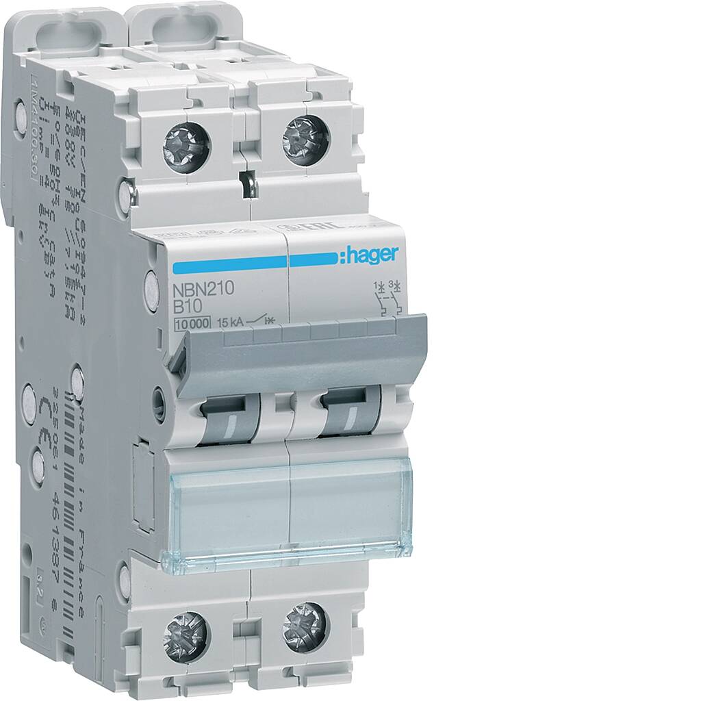 2x10A 10kA B EĞRİSİ W OTOMATİK SİGORTA Hager - 1