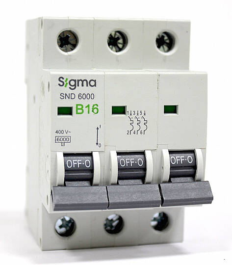 3x16A 6kA B TİPİ W OTOMATİK SİGORTA Sigma