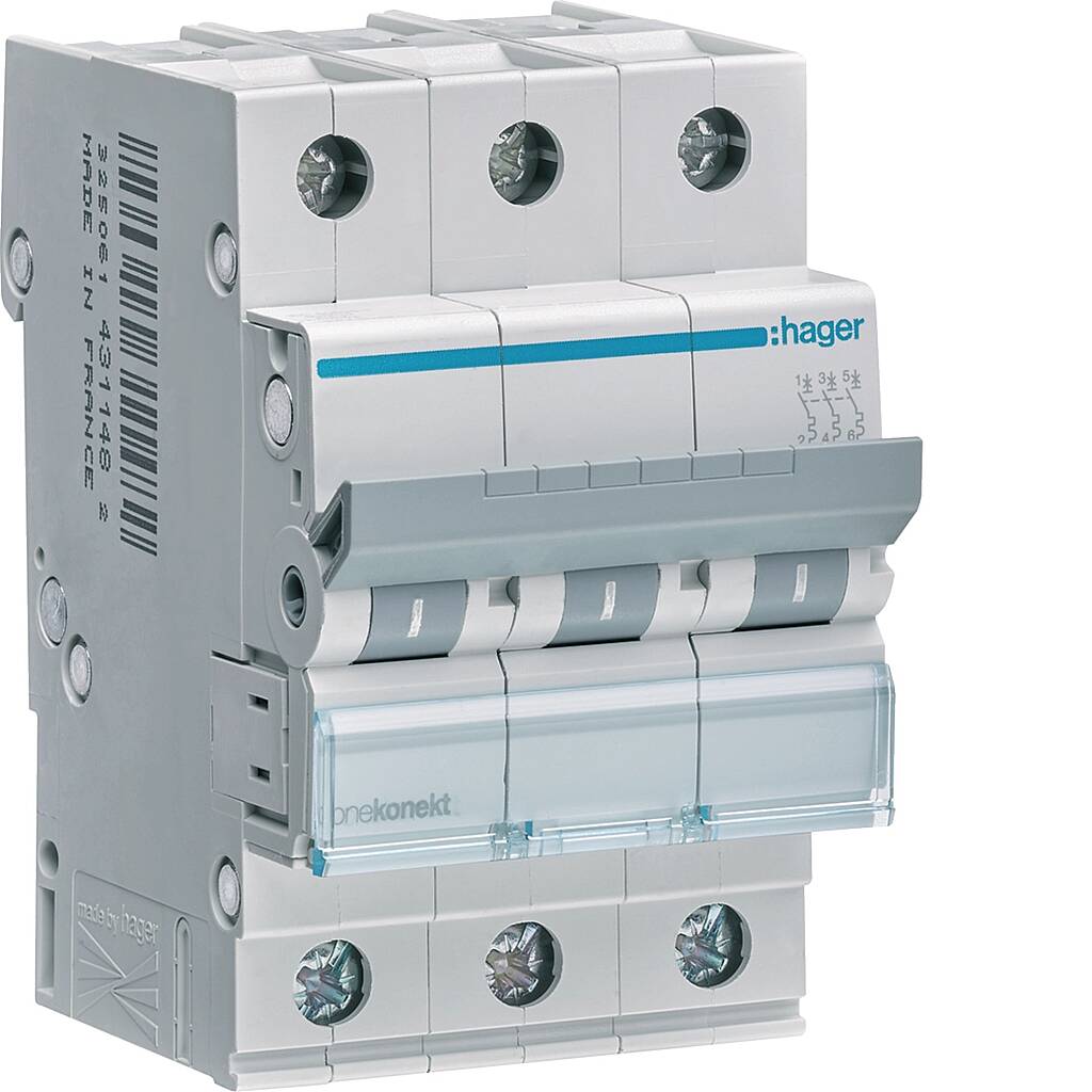 3x16A 6kA C EĞRİSİ W OTOMATİK SİGORTA Hager - 1