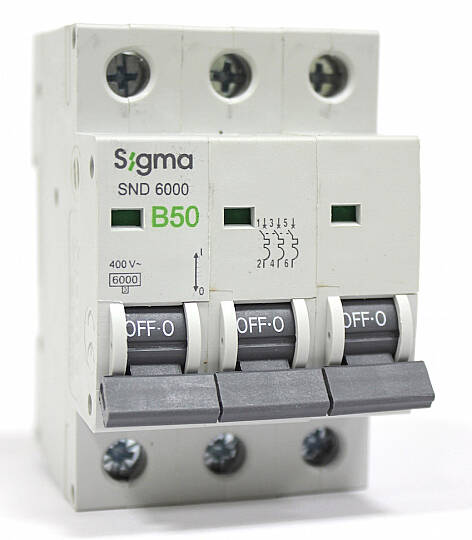 3x50A 6kA B TİPİ W OTOMATİK SİGORTA Sigma