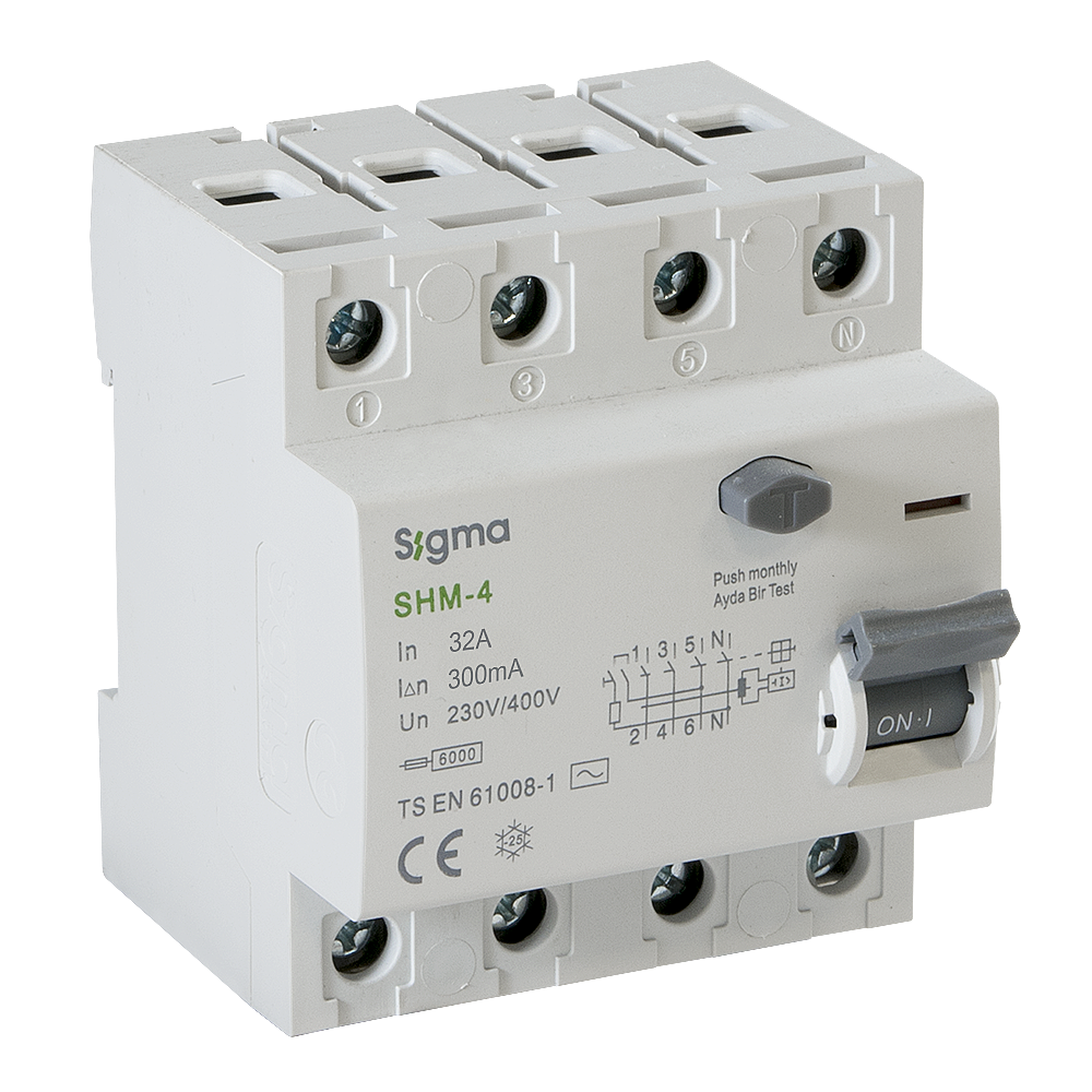 4x32A 300mA 6kA AC TİPİ Kaçak Akım Koruma Şalteri Sigma - 2