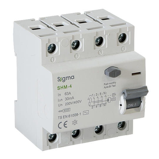4x63A 30mA 6kA AC TİPİ Kaçak Akım Koruma Şalteri Sigma - 2
