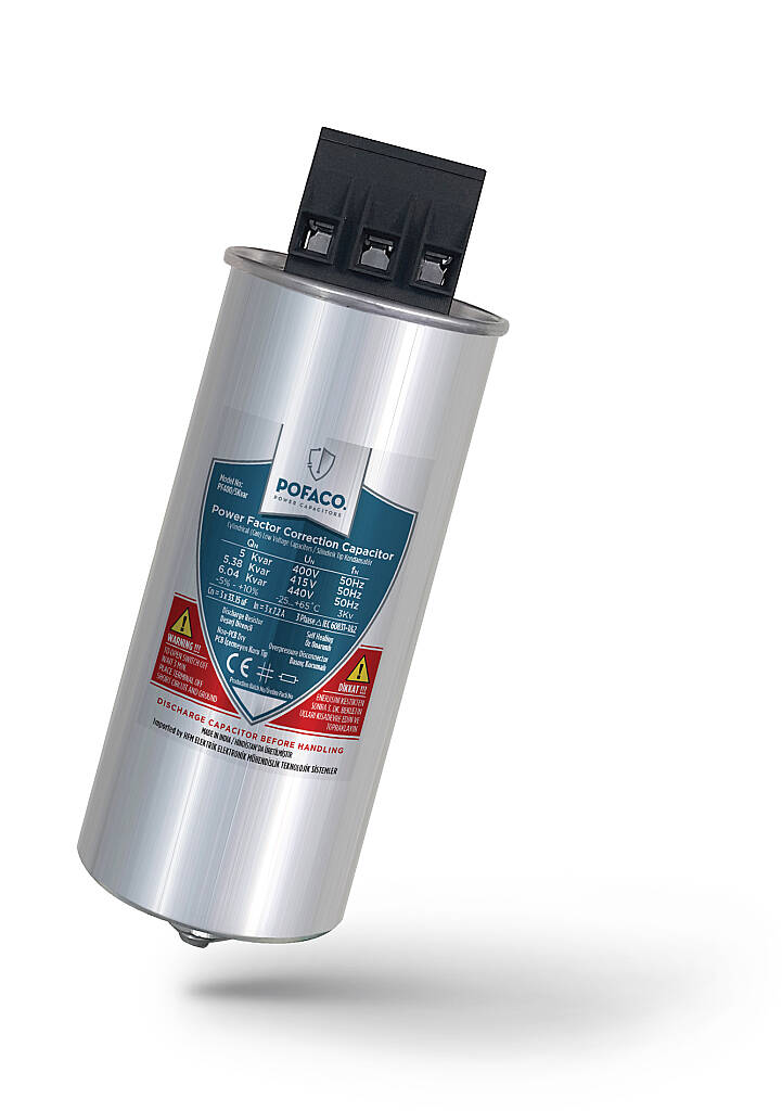 5 KVAR 525V TRİFAZE TÜP KONDANSATÖR Pofaco - 1
