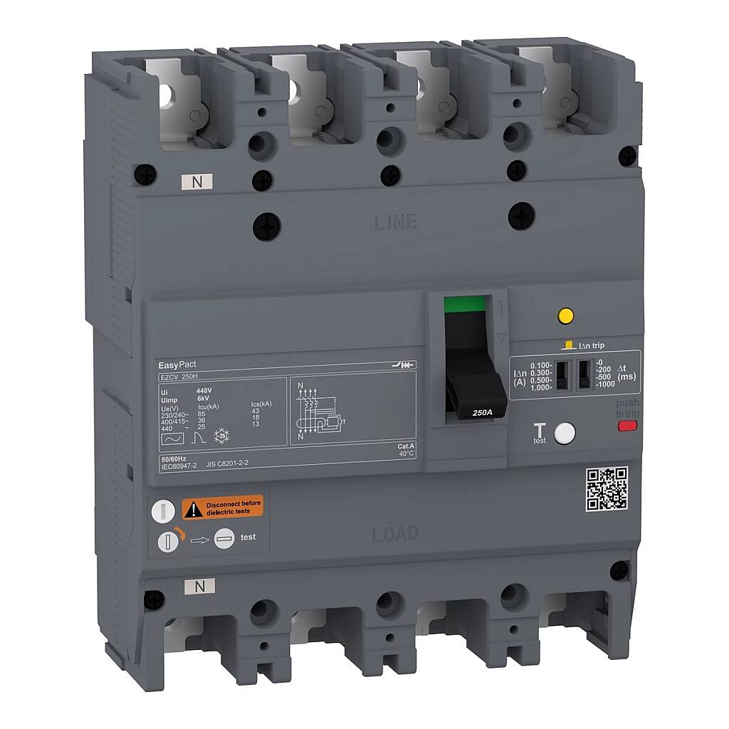 63A 36kA 4P Kaçak Akım Korumalı Termik Manyetik Kompakt ŞalterSCHNEİDER Schneider Electric - 1