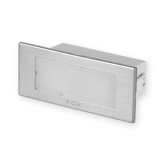 ACK 1,5W 6500K Beyaz Sensörlü Sıva Altı LED Merdiven ve Duvar Apliği (Saten Kasa) AH07-01034