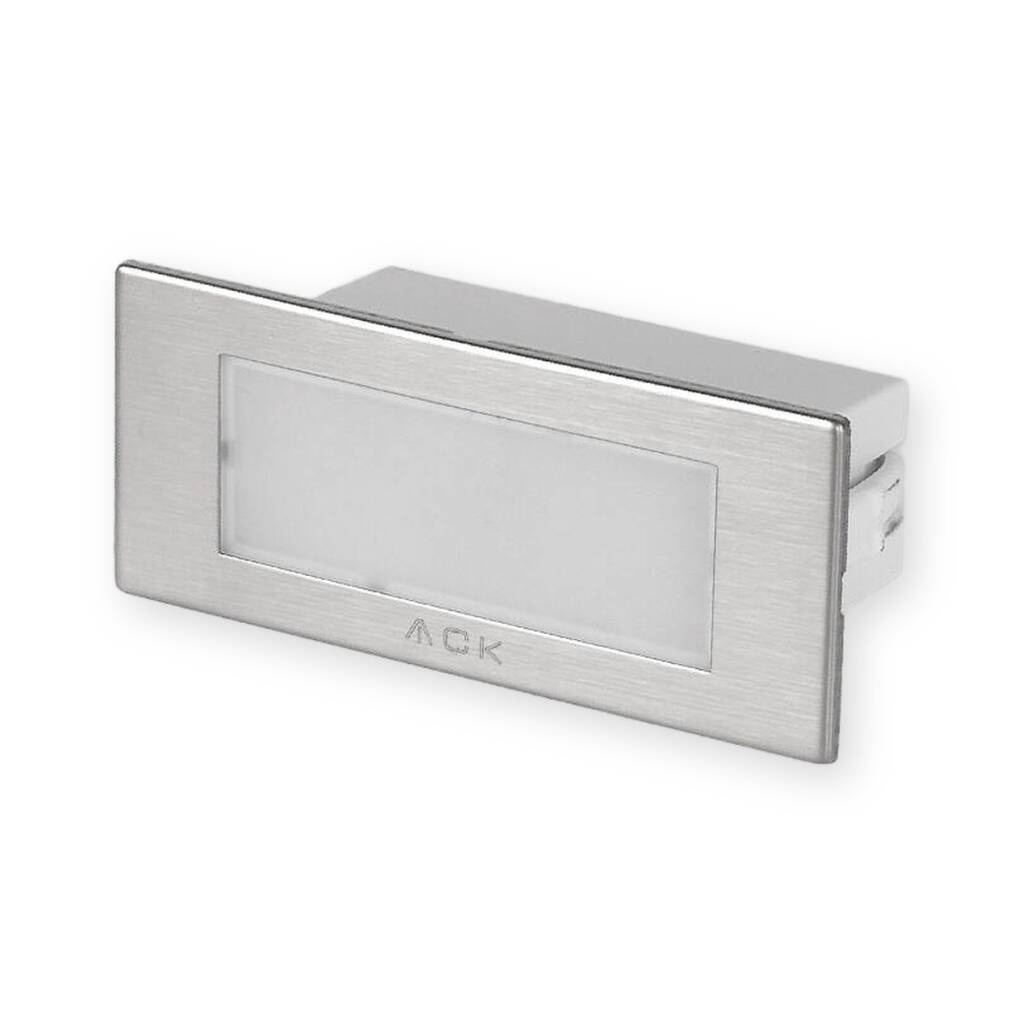 ACK 1,5W 6500K Beyaz Sensörlü Sıva Altı LED Merdiven ve Duvar Apliği (Saten Kasa) AH07-01034 - 1