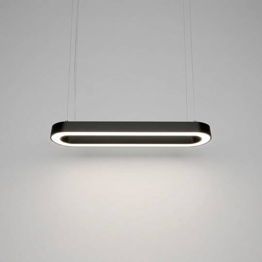 ACK 100W Geniş Çaplı Dekoratif Linear Sarkıt Armatür 150 cm Oval Uzun Siyah Kasa AL02-15501 - 3