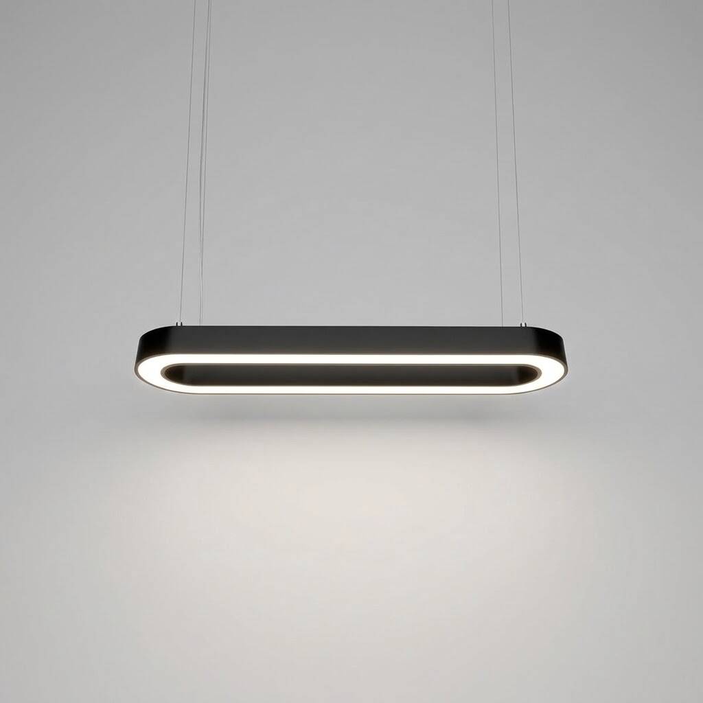 ACK 100W Geniş Çaplı Dekoratif Linear Sarkıt Armatür 150 cm Oval Uzun Siyah Kasa AL02-15501 - 3