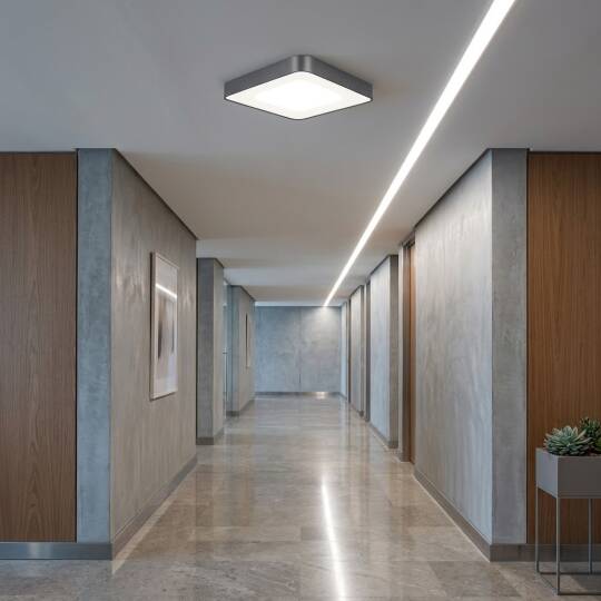 ACK 105W Geniş Çaplı Dekoratif Linear Sarkıt Armatür 80cmx80cm İnce Kare Siyah Kasa AL02-06801 - 2