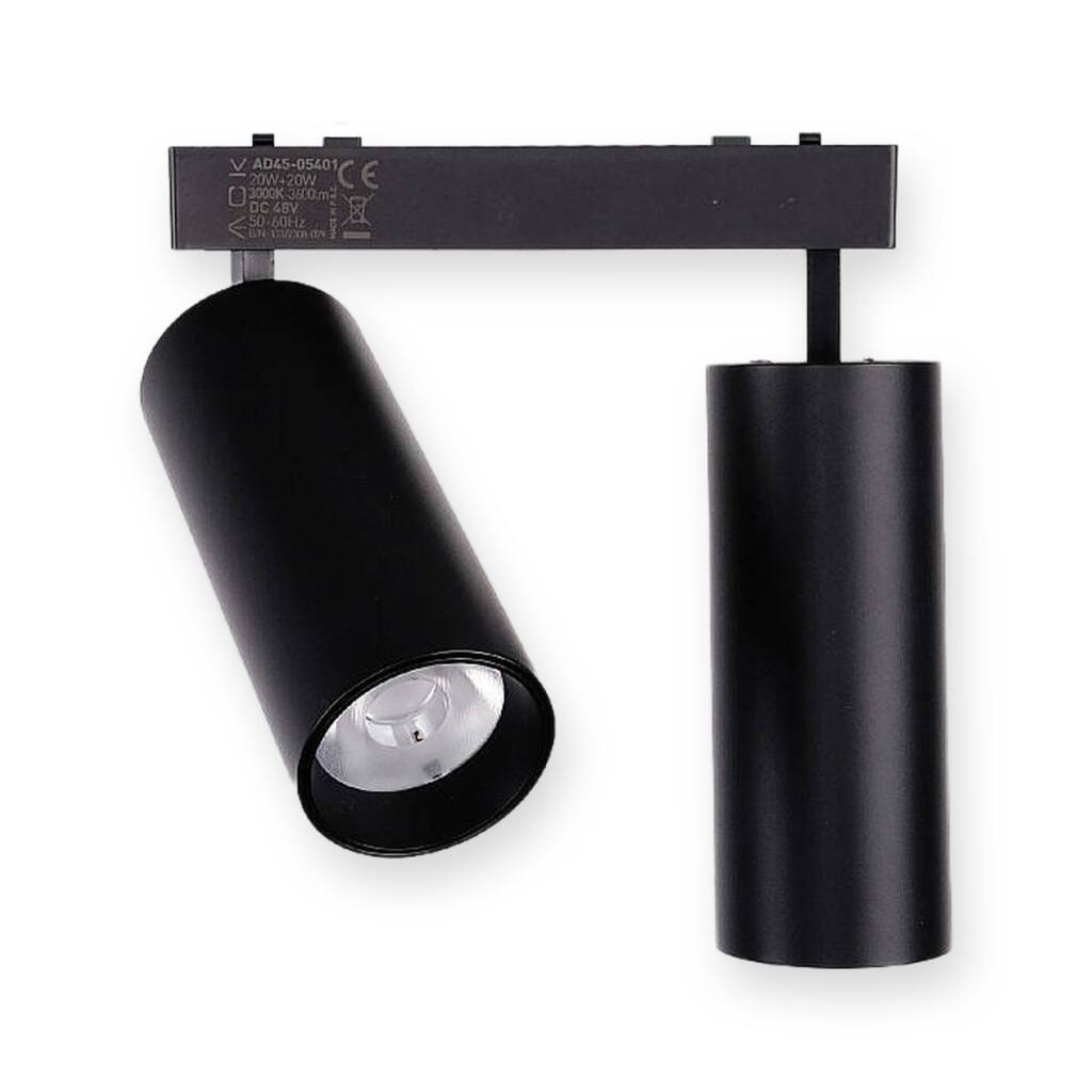 ACK 10W+10W CCT (3 Renk) 48V Magnetik Ray Armatürü Çiftli Yönlendirilebilir Spot Siyah Kasa AD45-05391 - 1