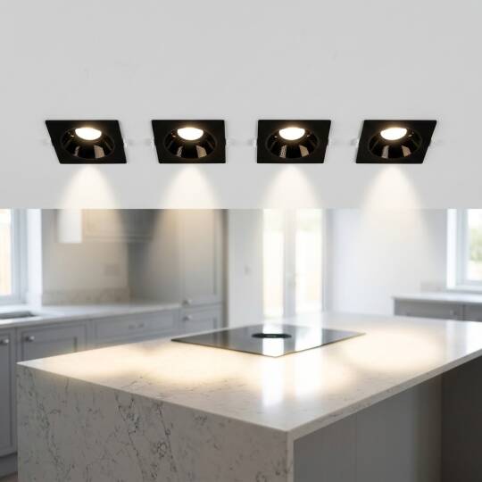 ACK 10W 3000K Günışığı 850lm Kamaşma Önleyici (Dark Light) Sıva Altı Kare Spot (88x88 mm Siyah Kasa) AD10-01501 - 2