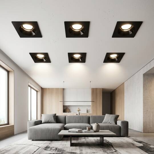 ACK 10W 4000K Ilık Beyaz 870lm Kamaşma Önleyici (Dark Light) Sıva Altı Kare Spot (88x88 mm Siyah Kasa) AD10-01511 - 2