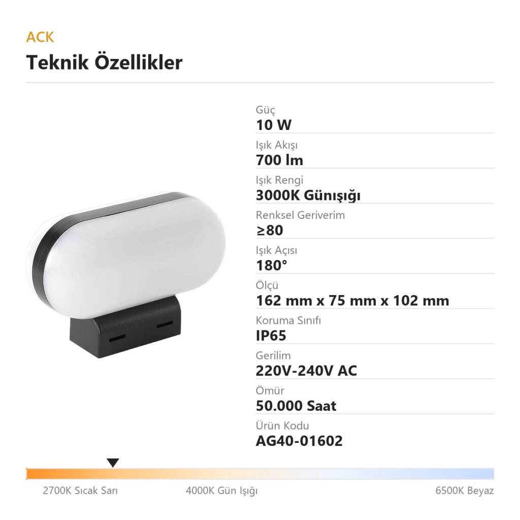 ACK 10W 3000K Günışığı 700 lm Solar LED Duvar Armatürü (Siyah) AG40-01602 - 4