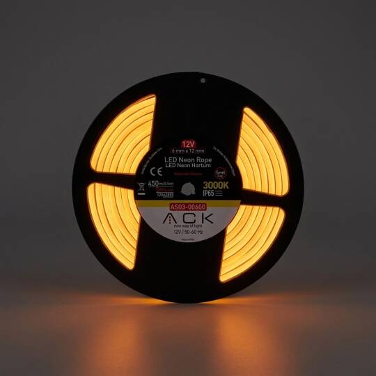 ACK 10W/mt Amber 900 lm/mt Dimlenebilir 12V LED Neon Hortum (25mt Rulo) AS03-00608 - 3