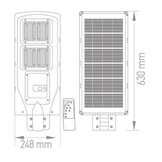 ACK 120W 6500K Beyaz Solar LED Sokak Armatürü (Siyah) AT42-09131 - 5