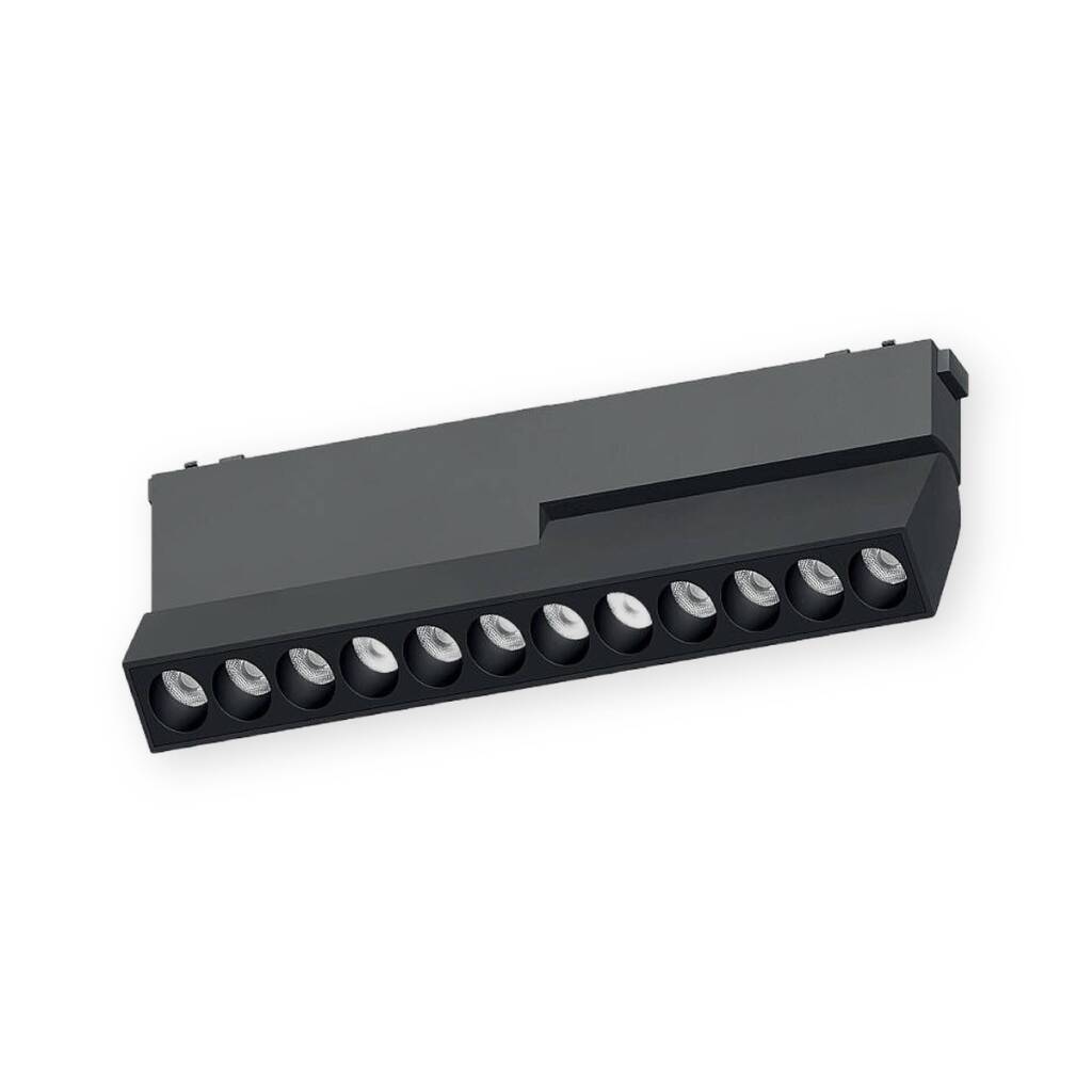 ACK 12W CCT (3 Renk) 48V Magnetik Ray Armatürü Hareketli Açılı Dot (Izgara) Siyah Kasa AD45-04291 - 1