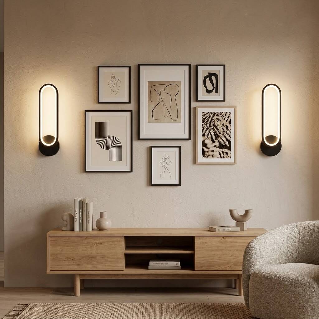 ACK 15W Dekoratif LED Linear Armatür 30 cm x 10 cm Oval (Hap) Siyah Kasa AL02-26001 - 2