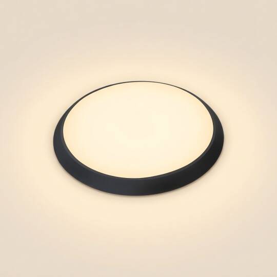 ACK 18W 3000K Günışığı Düz (Sensörsüz) LED Tavan Armatürü / Bulkhead (Siyah Kasa) AD02-00101 - 3
