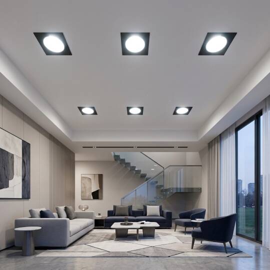 ACK 18W 6500K Beyaz 1620lm Kamaşma Önleyici (Dark Light) Sıva Altı Kare Spot (115x115 mm Siyah Kasa) AD10-02531 - 2
