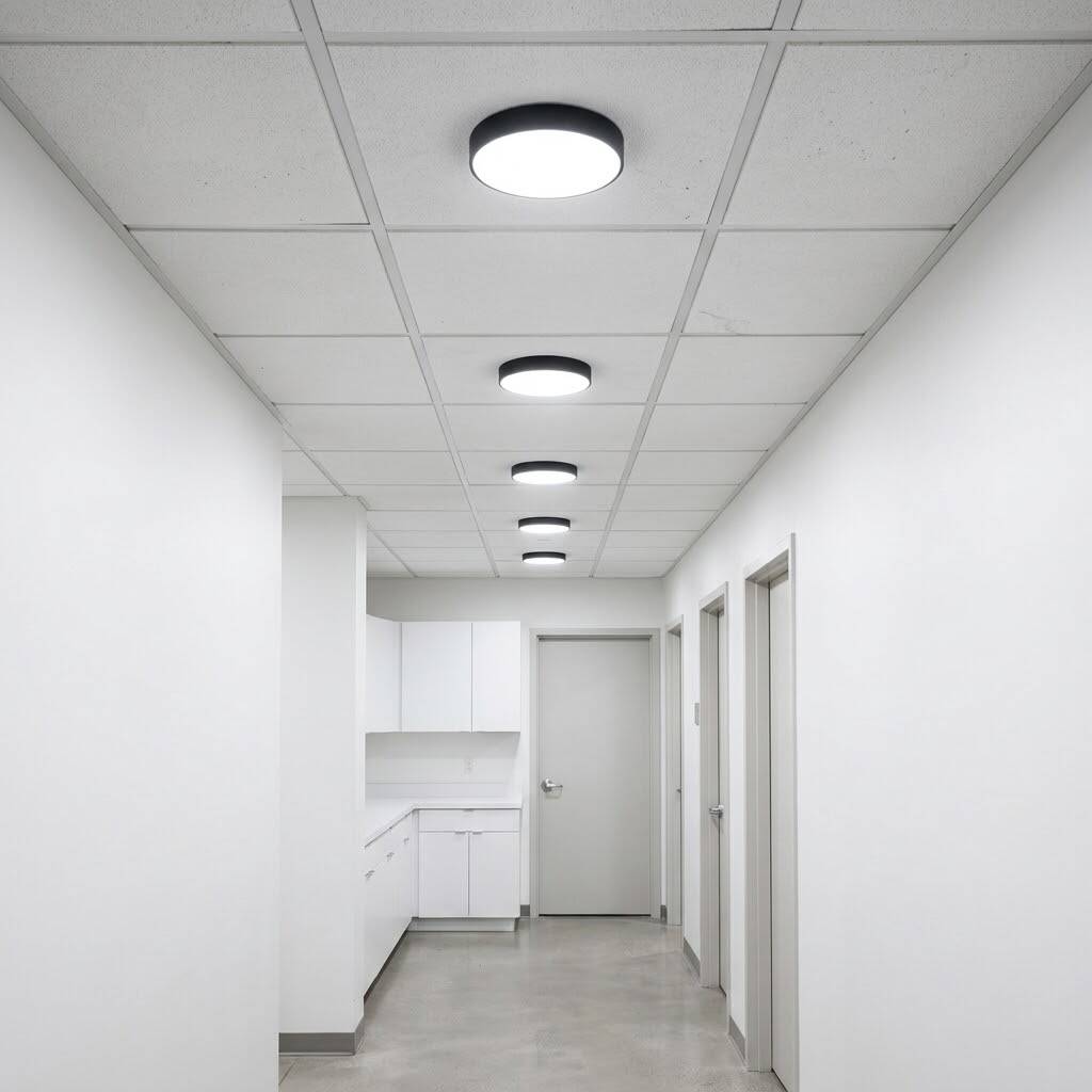 ACK 18W 6500K Beyaz Sıva Üstü Yuvarlak Led Panel (Ø120 mm Siyah Kasa) AP05-01831 - 2