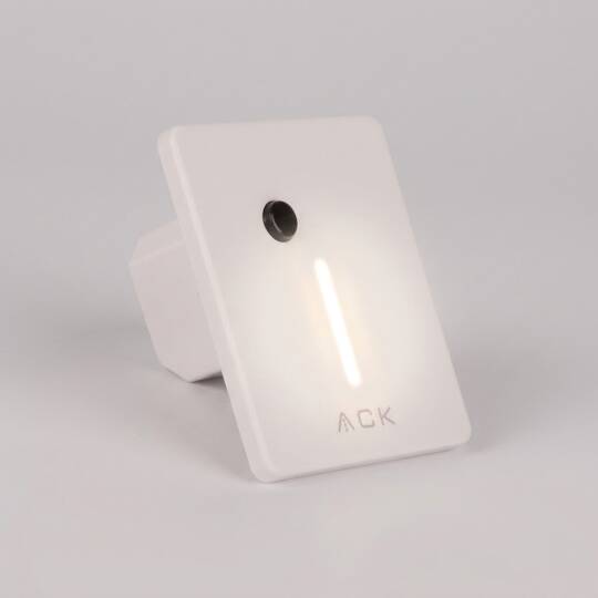 ACK 1W CCT (3 Renk) Sensörlü Gömme LED Merdiven Apliği Kare (Dik Çizgi Hüzmeli) (Beyaz Kasa) AH07-01590 - 3