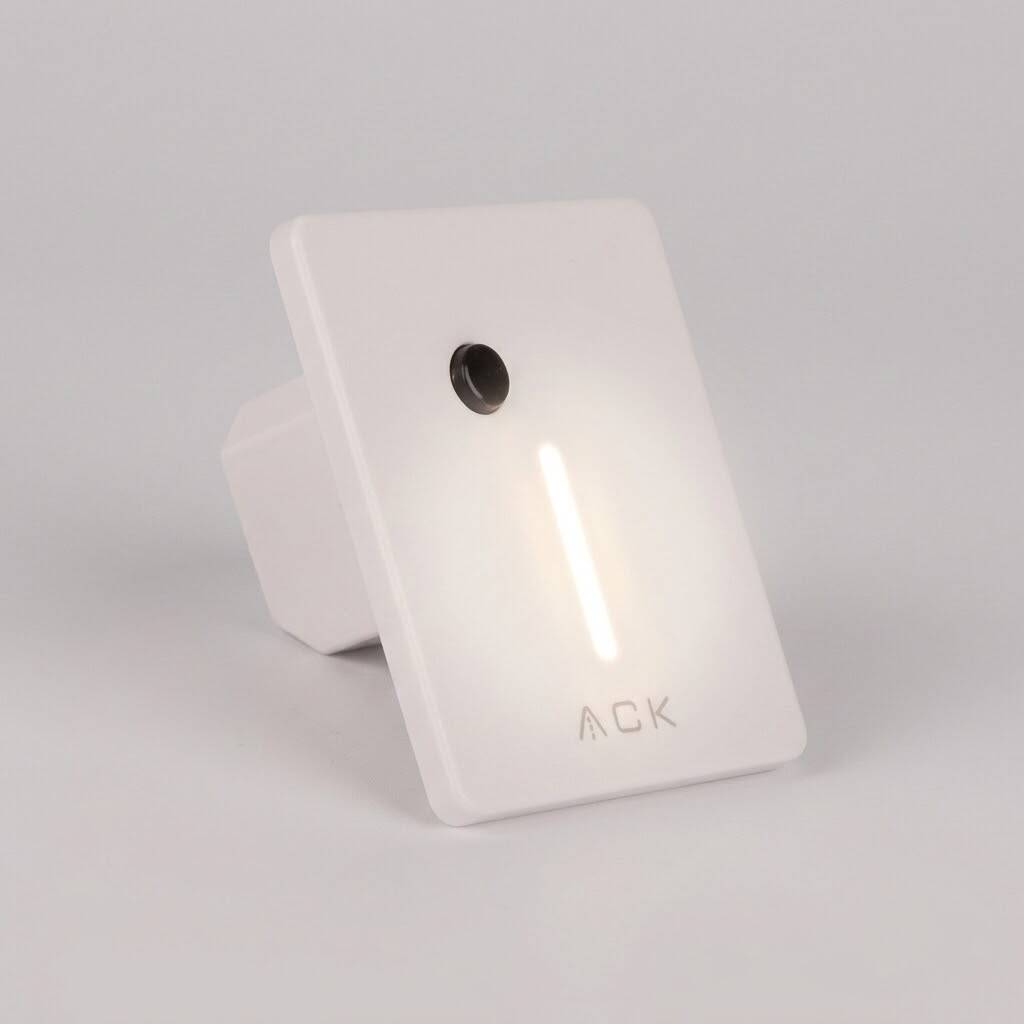 ACK 1W CCT (3 Renk) Sensörlü Gömme LED Merdiven Apliği Kare (Dik Çizgi Hüzmeli) (Beyaz Kasa) AH07-01590 - 3