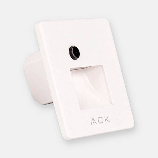 ACK 1W CCT (3 Renk) Sensörlü Gömme LED Merdiven Apliği Kare (Kare Hüzmeli) (Beyaz Kasa) AH07-01690