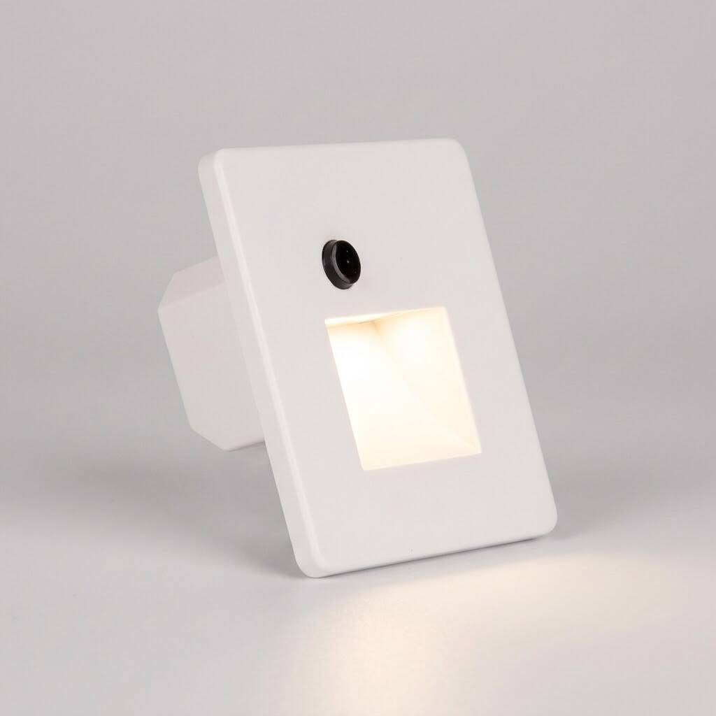 ACK 1W CCT (3 Renk) Sensörlü Gömme LED Merdiven Apliği Kare (Kare Hüzmeli) (Beyaz Kasa) AH07-01690 - 3