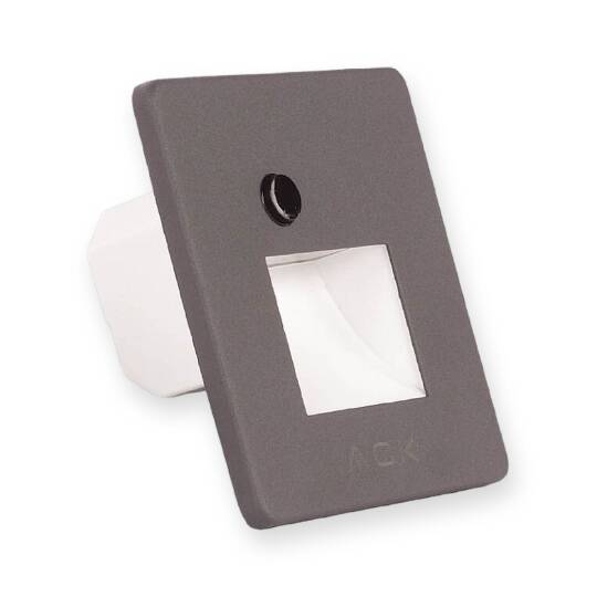 ACK 1W CCT (3 Renk) Sensörlü Gömme LED Merdiven Apliği Kare (Kare Hüzmeli) (Gri Kasa) AH07-01693