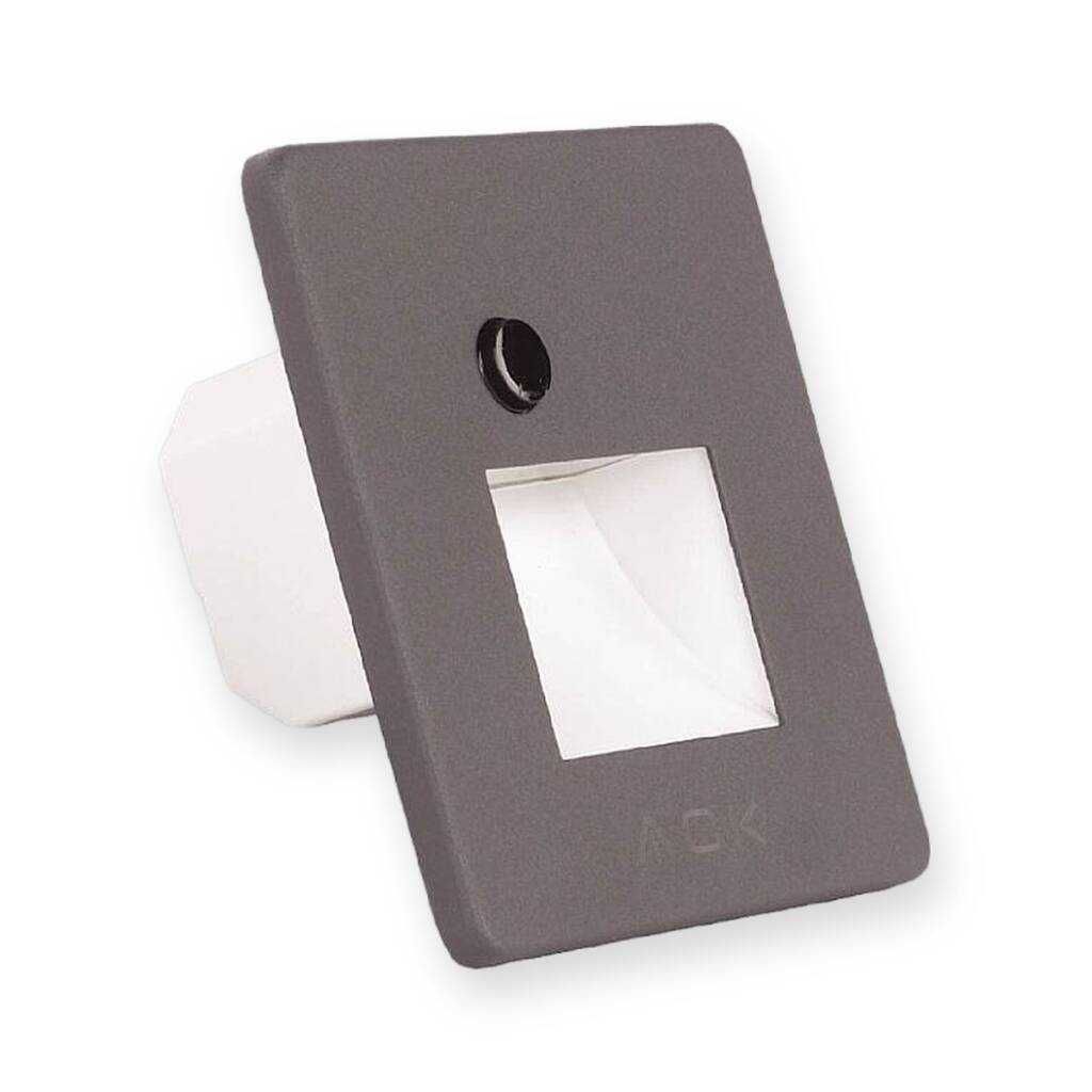 ACK 1W CCT (3 Renk) Sensörlü Gömme LED Merdiven Apliği Kare (Kare Hüzmeli) (Gri Kasa) AH07-01693 - 1