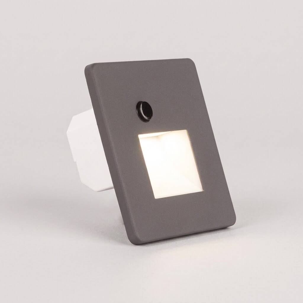 ACK 1W CCT (3 Renk) Sensörlü Gömme LED Merdiven Apliği Kare (Kare Hüzmeli) (Gri Kasa) AH07-01693 - 3