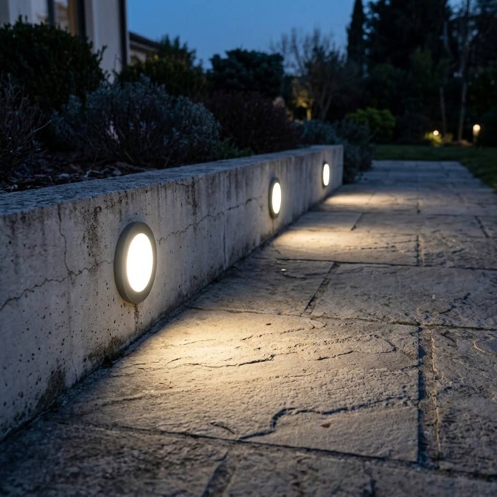 ACK 1W CCT (3 Renk) Sensörlü Gömme LED Merdiven Apliği Yuvarlak (Dik Çizgi Hüzmeli) (Gri Kasa) AH07-02593 - 2