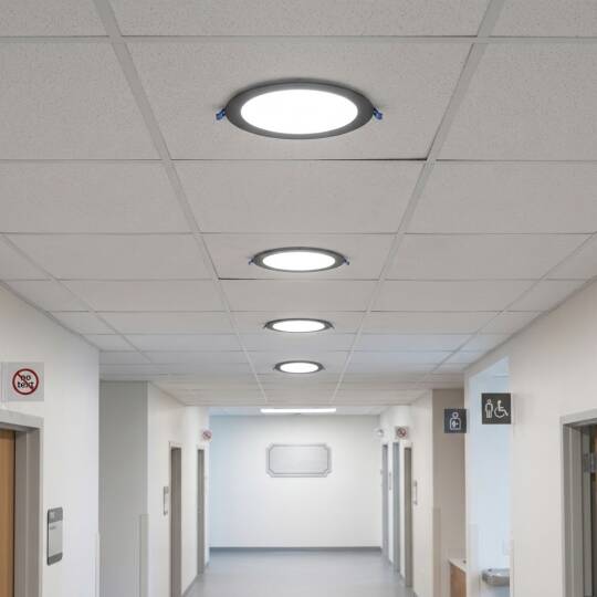 ACK 20W 4000K Ilık Beyaz 1800lm Sıva Altı Yuvarlak Led Panel (Ø240 mm Siyah Kasa) AP01-02011 - 2