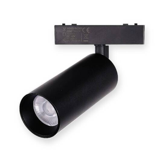 ACK 20W CCT (3 Renk) 48V Magnetik Ray Armatürü Yönlendirilebilir Silindir Spot Siyah Kasa AD45-06391