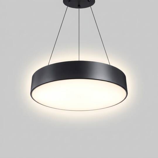 ACK 21W Geniş Çaplı Dekoratif Linear Sarkıt Armatür Ø30 cm Yuvarlak Dolu (Davul) Siyah Kasa AL02-08301 - 3