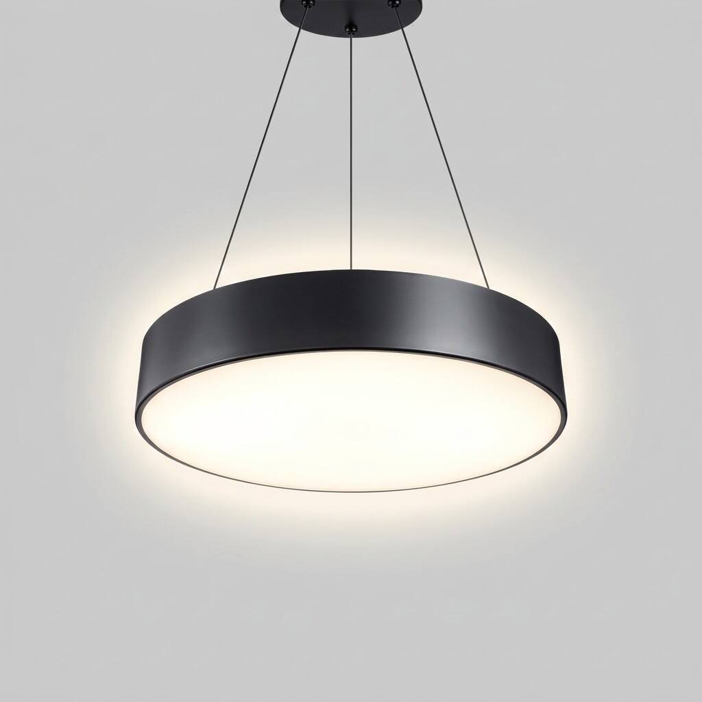 ACK 21W Geniş Çaplı Dekoratif Linear Sarkıt Armatür Ø30 cm Yuvarlak Dolu (Davul) Siyah Kasa AL02-08301 - 3
