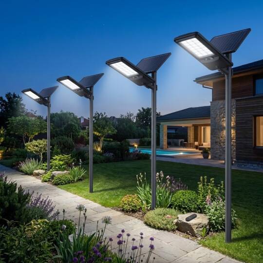 ACK 240W 6500K Beyaz Solar LED Sokak Armatürü (Siyah) AT42-16031 - 2