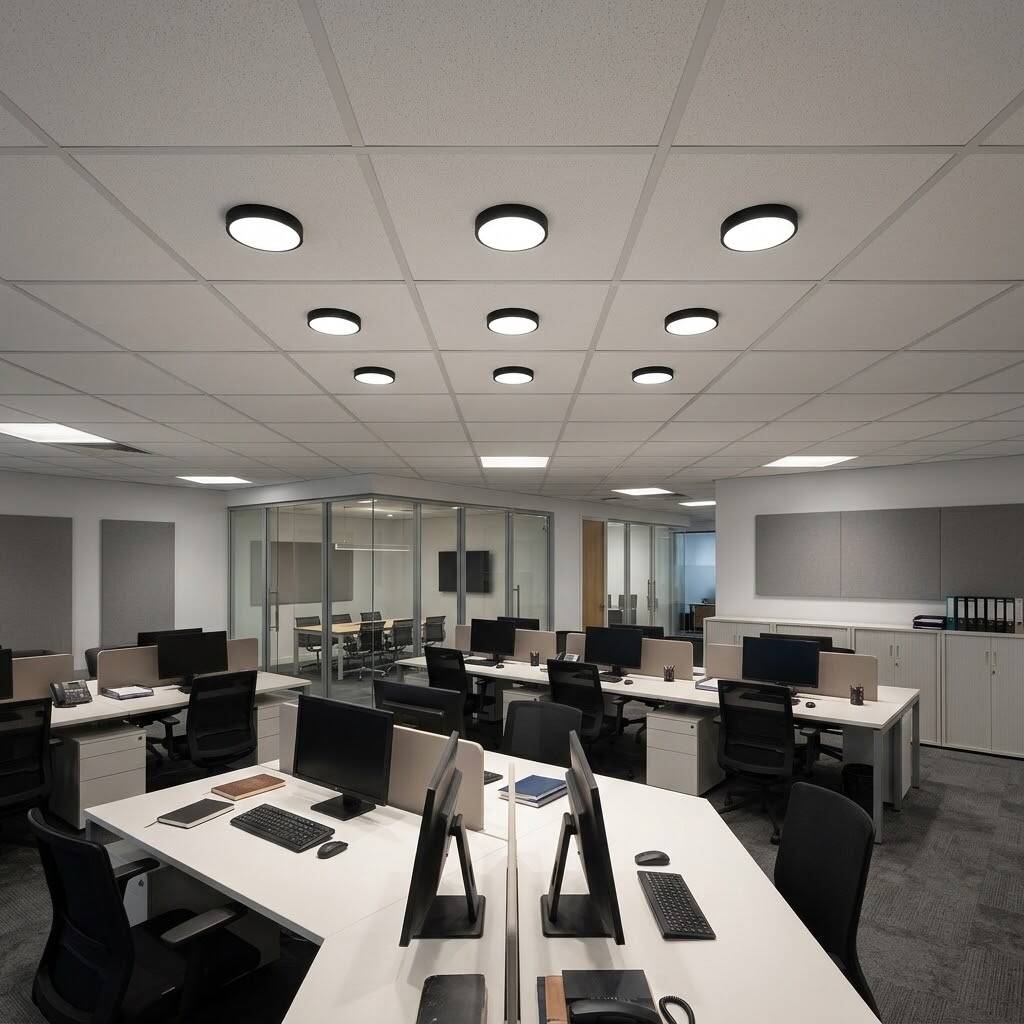 ACK 24W 4000K Ilık Beyaz Sıva Üstü Yuvarlak Led Panel (Ø175 mm Siyah Kasa) AP05-02411 - 2