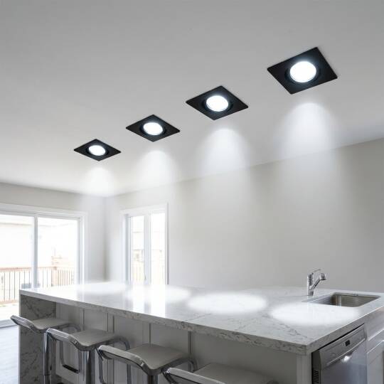 ACK 25W 6500K Beyaz 2250lm Kamaşma Önleyici (Dark Light) Sıva Altı Kare Spot (138x138 mm Siyah Kasa) AD10-03531 - 2