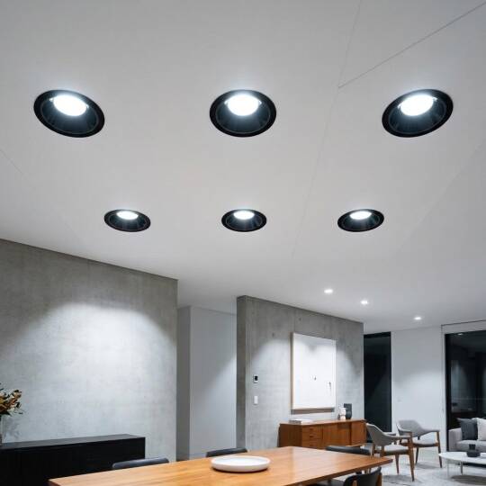ACK 25W 6500K Beyaz 2250lm Kamaşma Önleyici (Dark Light) Sıva Altı Spot (Ø130 mm Siyah Kasa) AD10-03131 - 2