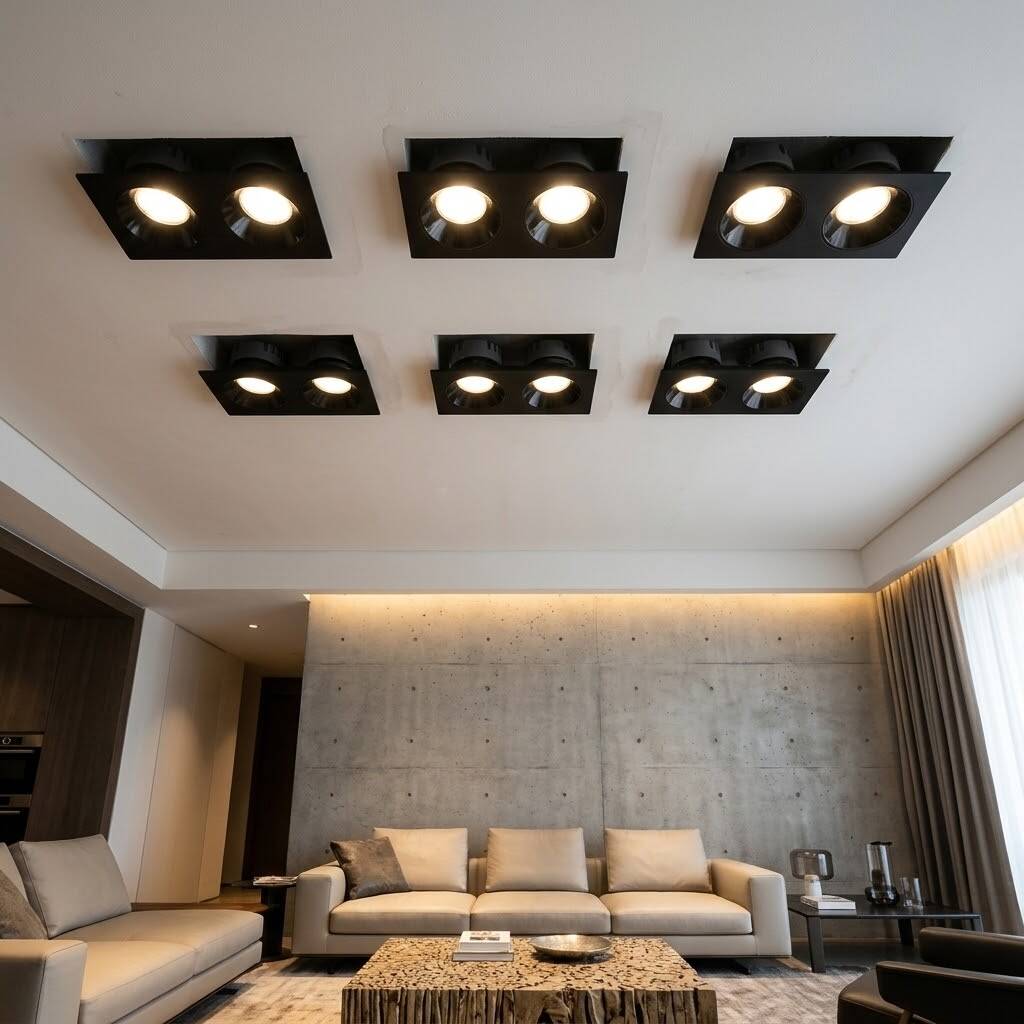ACK 2x10W 3000K Günışığı 1700lm Kamaşma Önleyici İkili Sıva Altı Spot (167x88 mm Siyah Kasa) AD10-01601 - 2