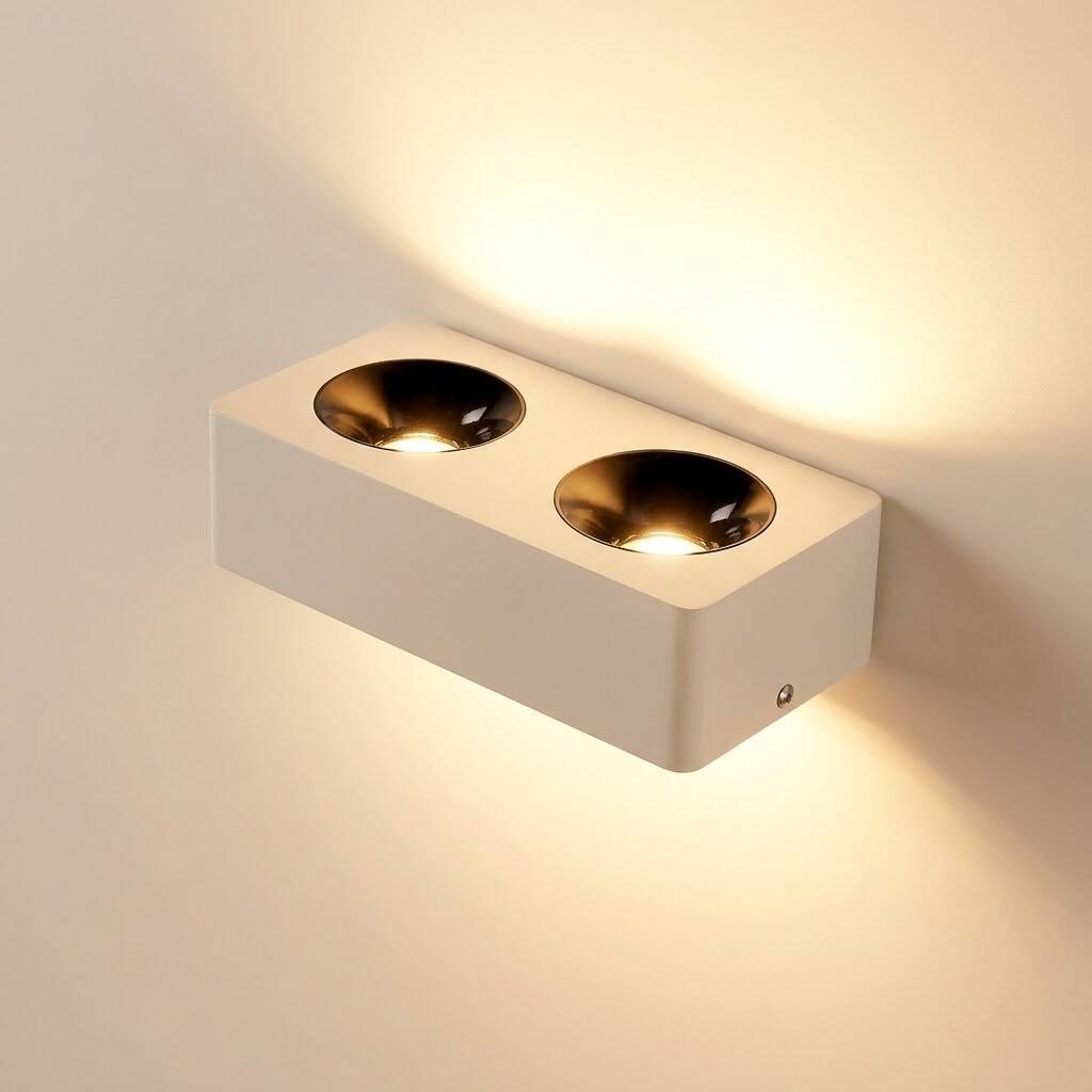 ACK 2x10W 3000K Günışığı 2000lm Kamaşma Önleyici İkili Sıva Üstü Spot (208x102 mm Beyaz Kasa) AH12-01200 - 3
