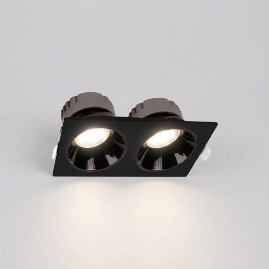 ACK 2x10W 4000K Ilık Beyaz 1740lm Kamaşma Önleyici İkili Sıva Altı Spot (167x88 mm Siyah Kasa) AD10-01611 - 3