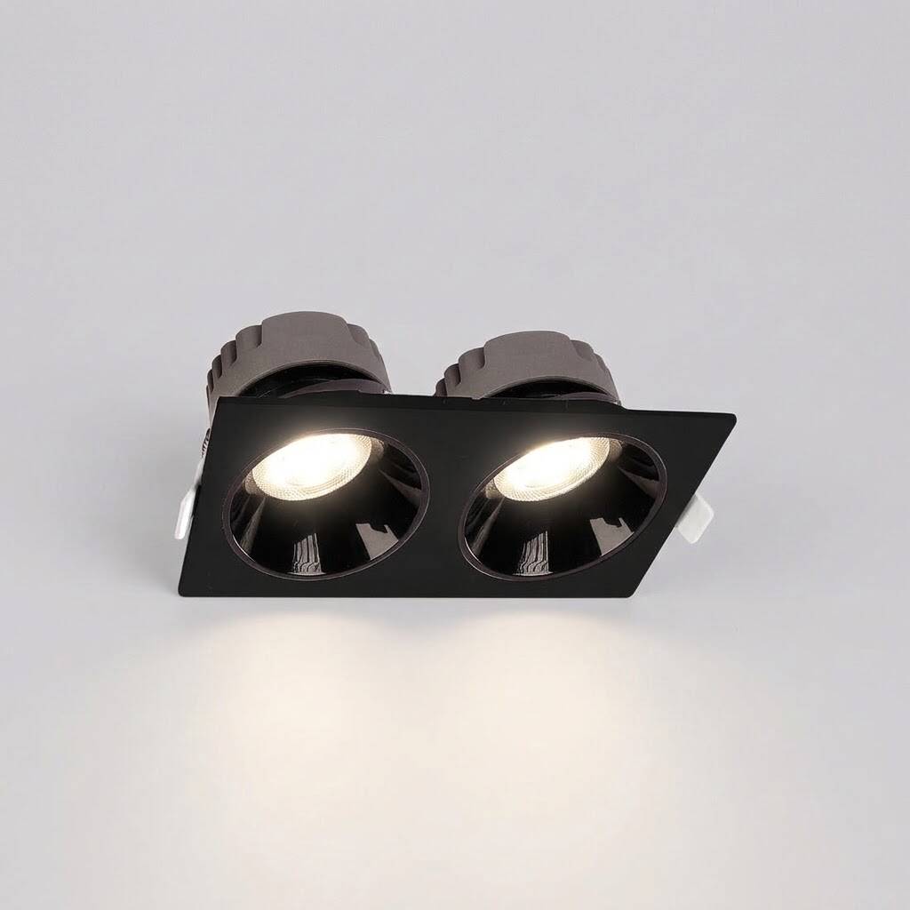 ACK 2x10W 4000K Ilık Beyaz 1740lm Kamaşma Önleyici İkili Sıva Altı Spot (167x88 mm Siyah Kasa) AD10-01611 - 3