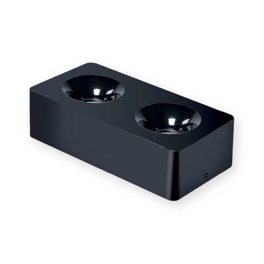 ACK 2x10W 4000K Ilık Beyaz 2040lm Kamaşma Önleyici İkili Sıva Üstü Spot (208x102 mm Siyah Kasa) AH12-01211